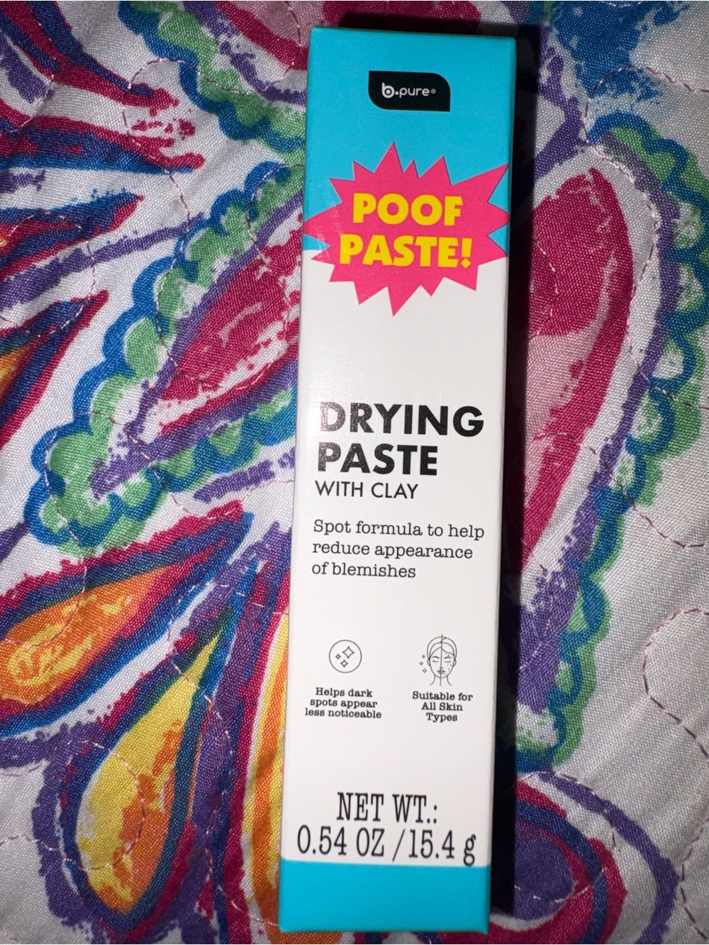 b.pure Poof Paste! Drying Paste with Clay — White & Teal Spot Treatment